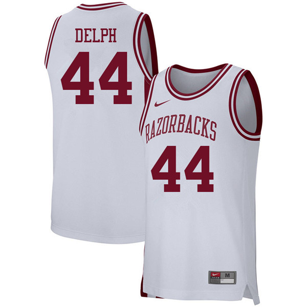 Men #44 Marvin Delph Arkansas Razorbacks College Basketball 39:39Jerseys Sale-White